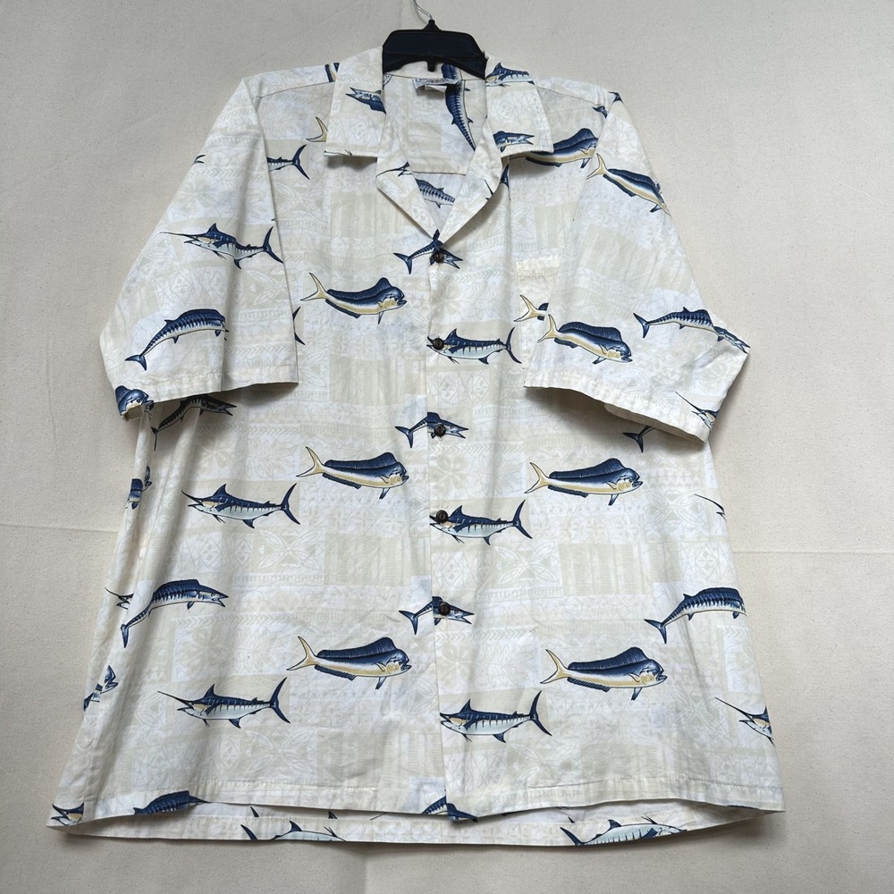Pacific Legend Mens 2XL Fishing Shirt Marlin Mahi Mahi Hawaii USA Made Vintage